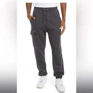FRAME Men's Slim Fit Cotton Blend Cargo Joggers in Dark Grey